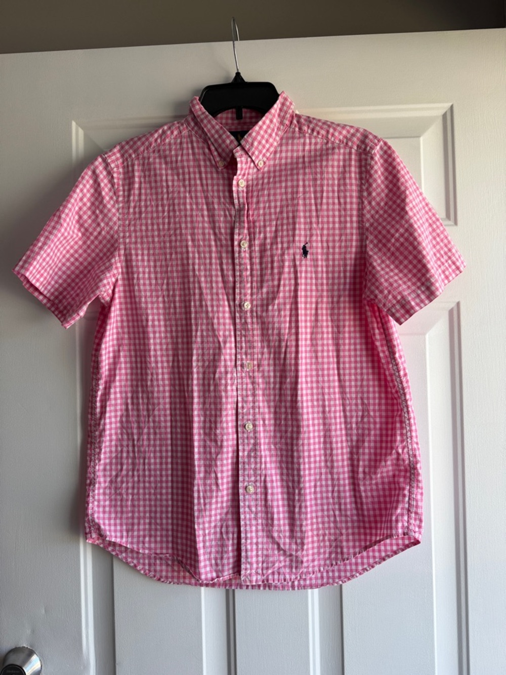 Polo by Ralph Lauren Pink Gingham Short-Sleeve Button-Down Shirt